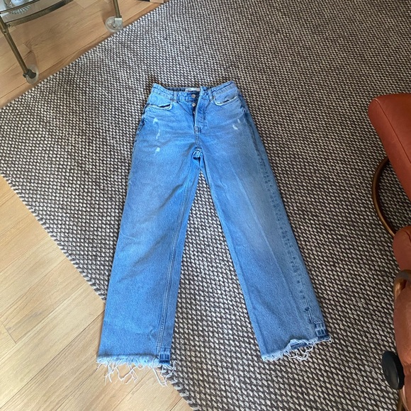 Zara High Waist Straight Leg Jeans - Picture 2 of 8